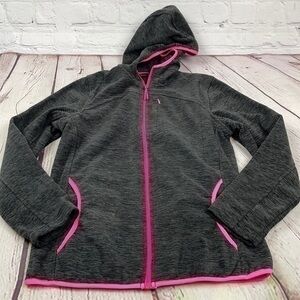 NWOT gray & pink  fleece Stoic hooded jacket medium